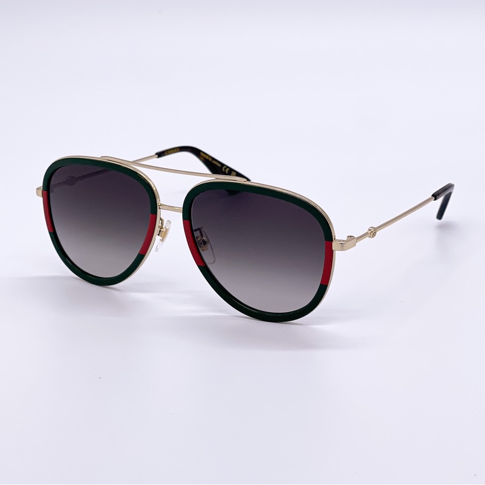 NEW GUCCI WOMEN GREEN SUNGLASSES - Picture 3 of 7